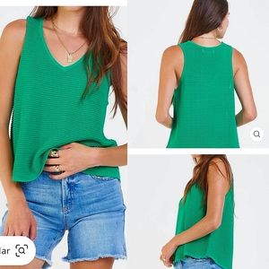 Dear John Willa Knit V Neck Tank in Spring Tree Green S